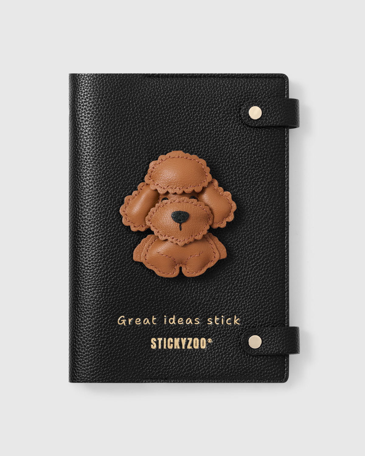 leather notebook Poodle Puppy – handmade gift for journaling