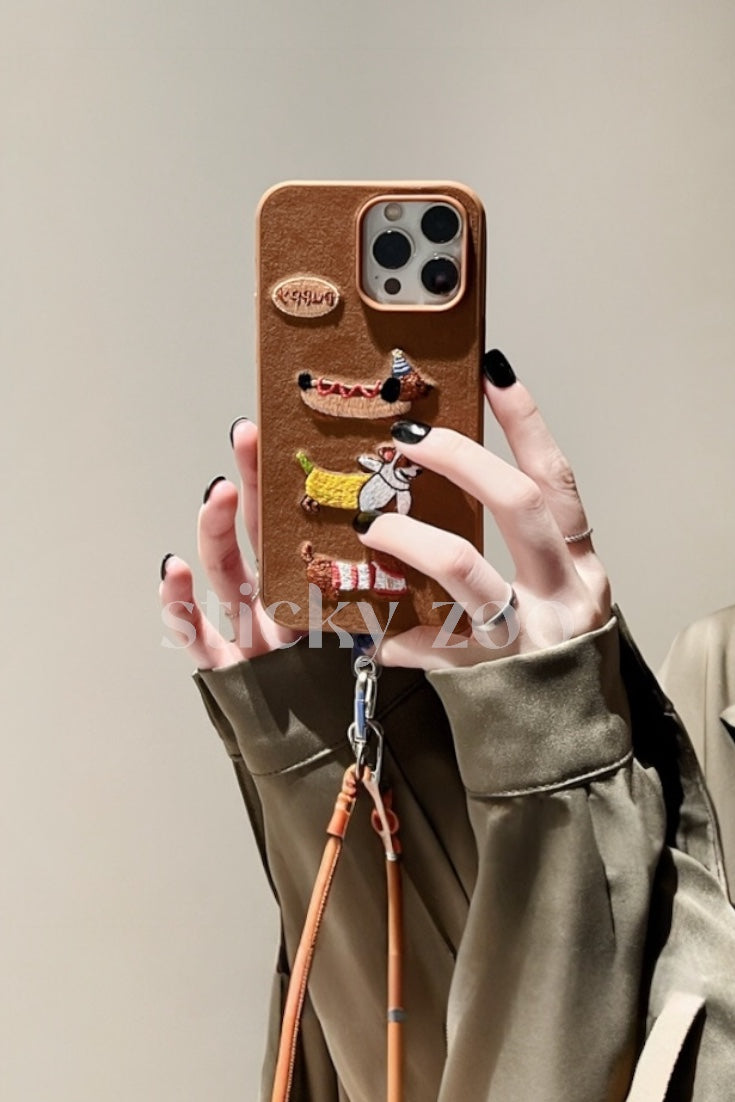 SAUSAGEDOG EMBROIDERED CASE