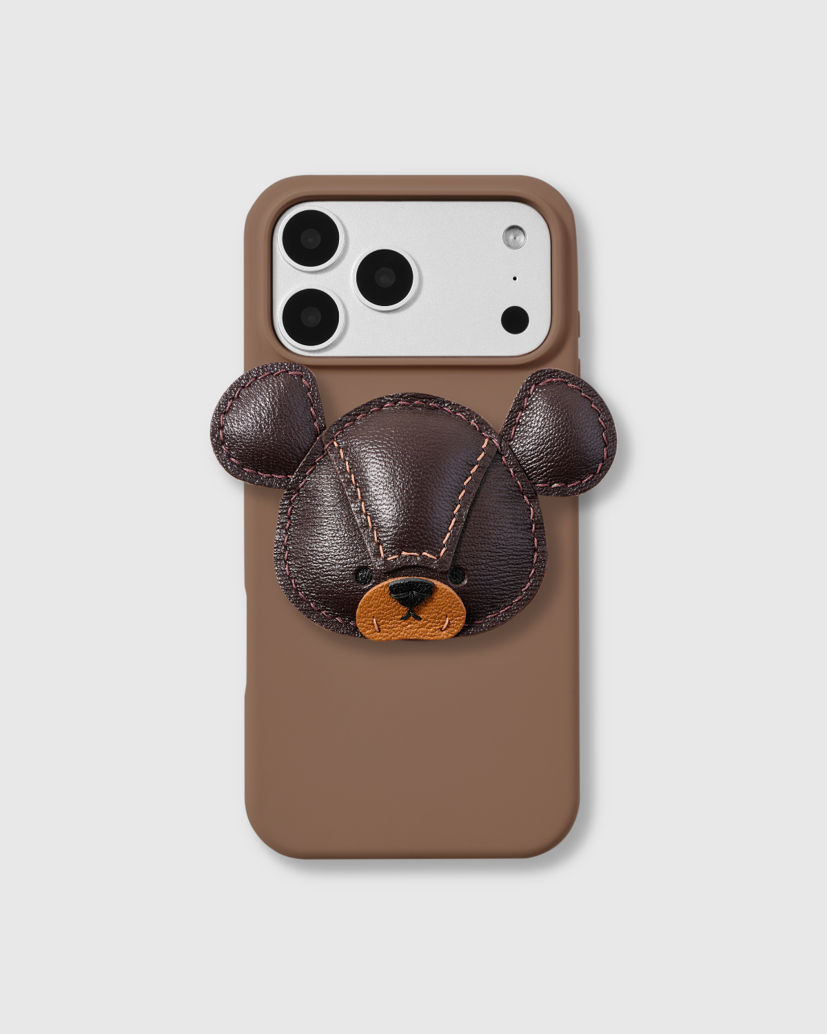 Bear Leather Charm Phone Case – Handmade French Alran MagSafe