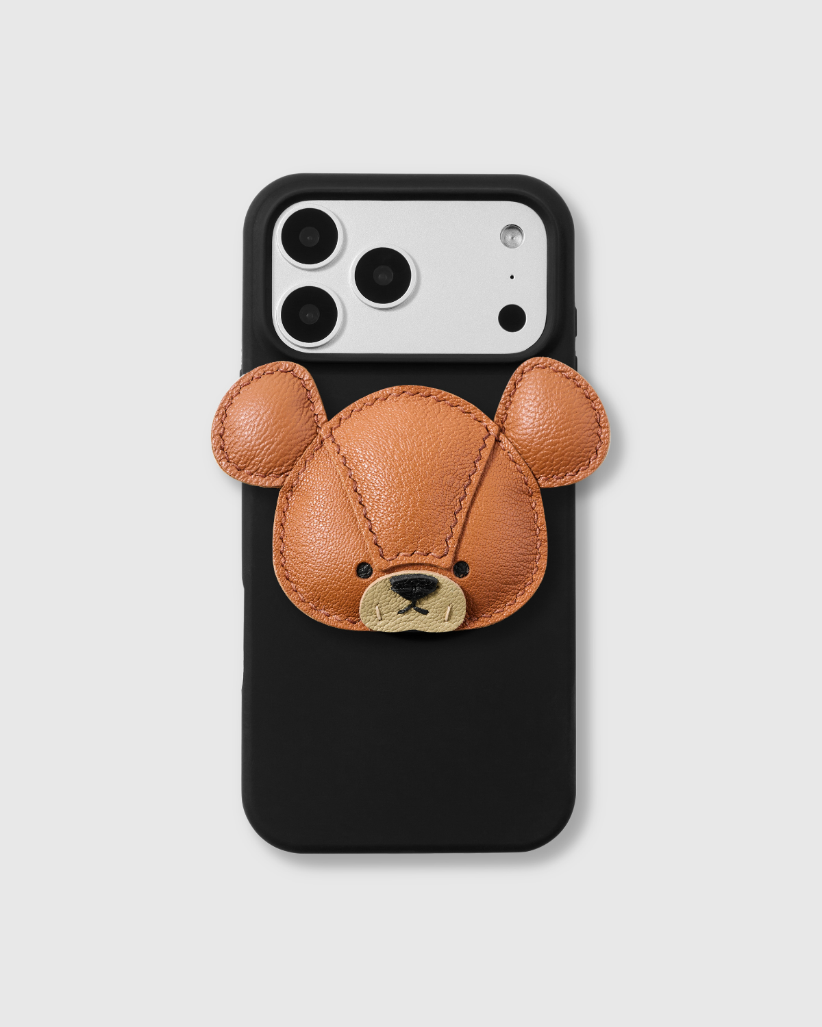 sticky zoo ブラウン iPhone用ケース Leather Bear Charm Phone Case – Handmade French Alran MagSafe