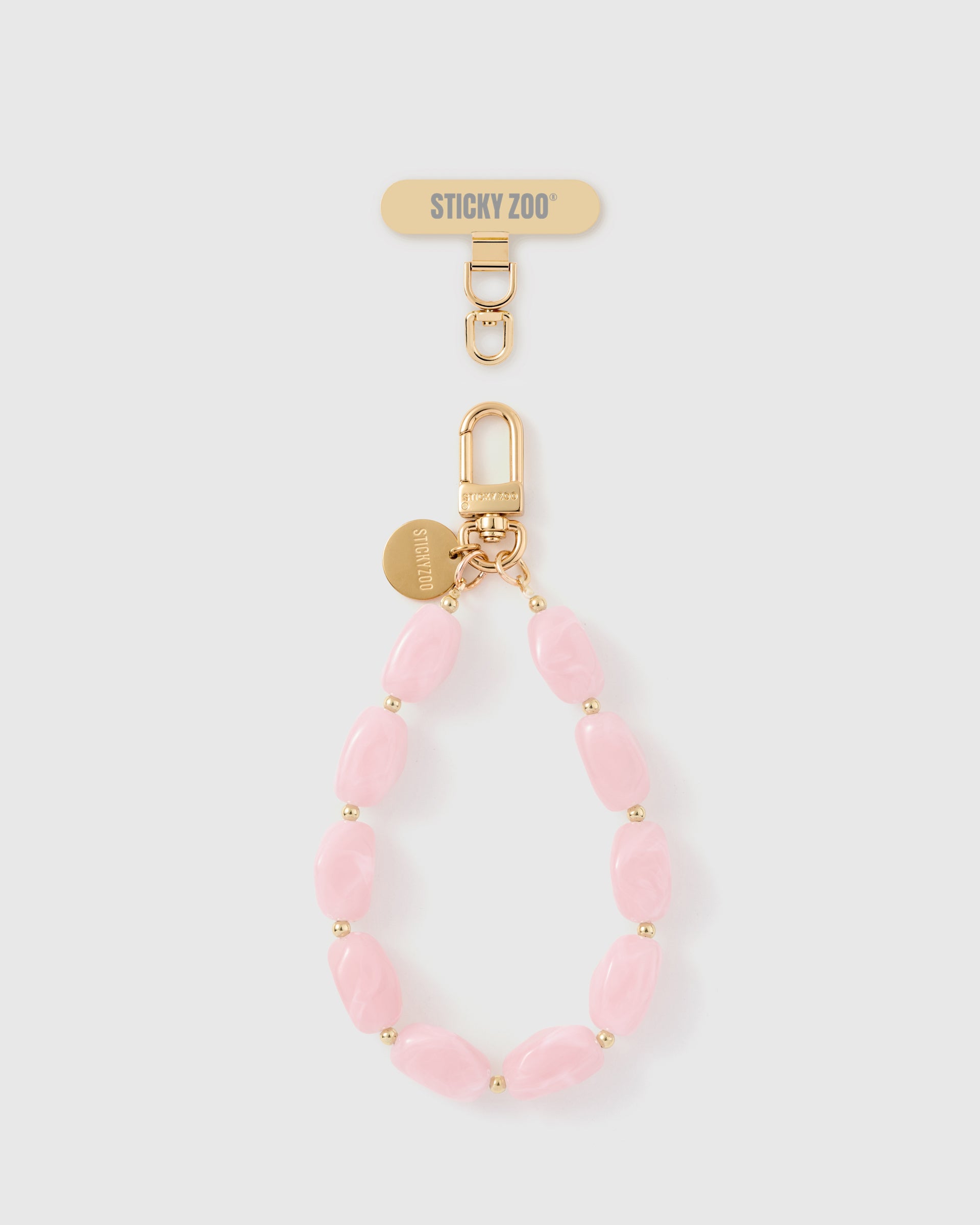 Natural Stone Phone Strap – Handmade Rose Agate Wristlet – STICKY ZOO®
