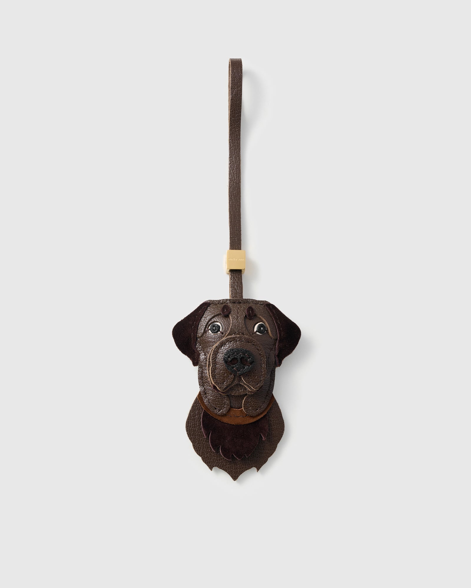 Labrador Retriever Charm — Handmade French Leather + Suede