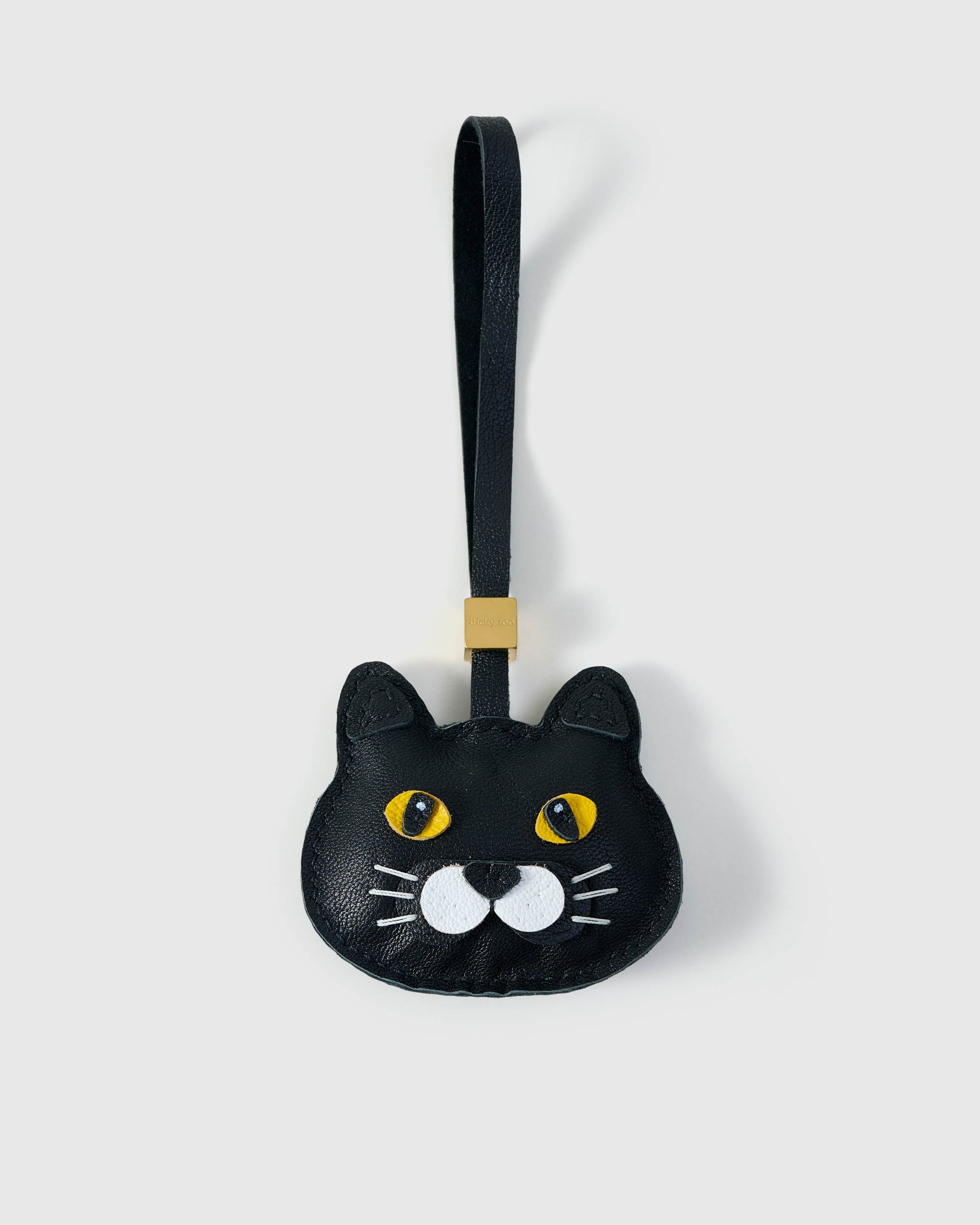 STICKY ZOO® – British Shorthair Black Cat Leather Bag Charm