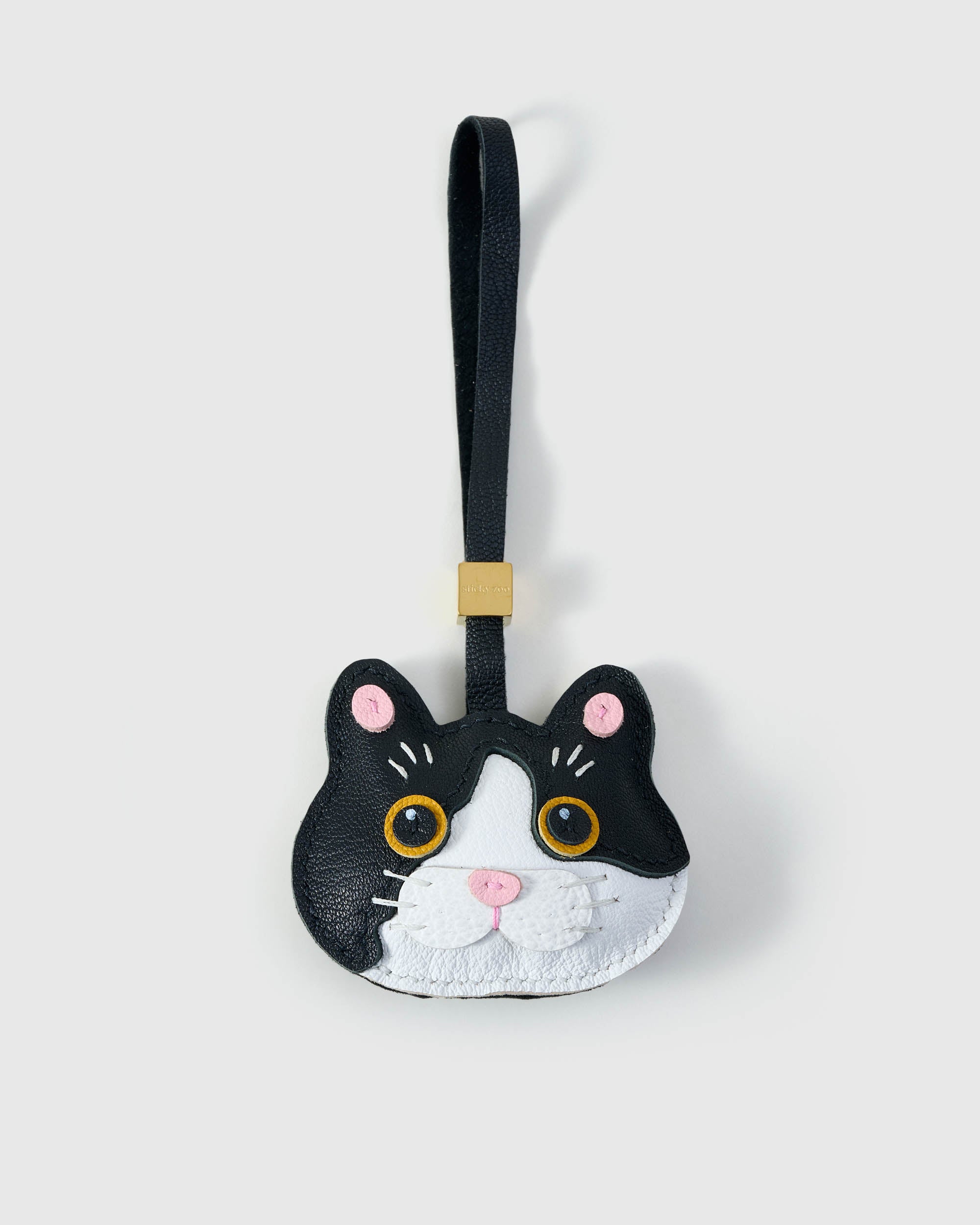 British Shorthair Cat Leather Bag Charm & Keychain – Handmade Gift