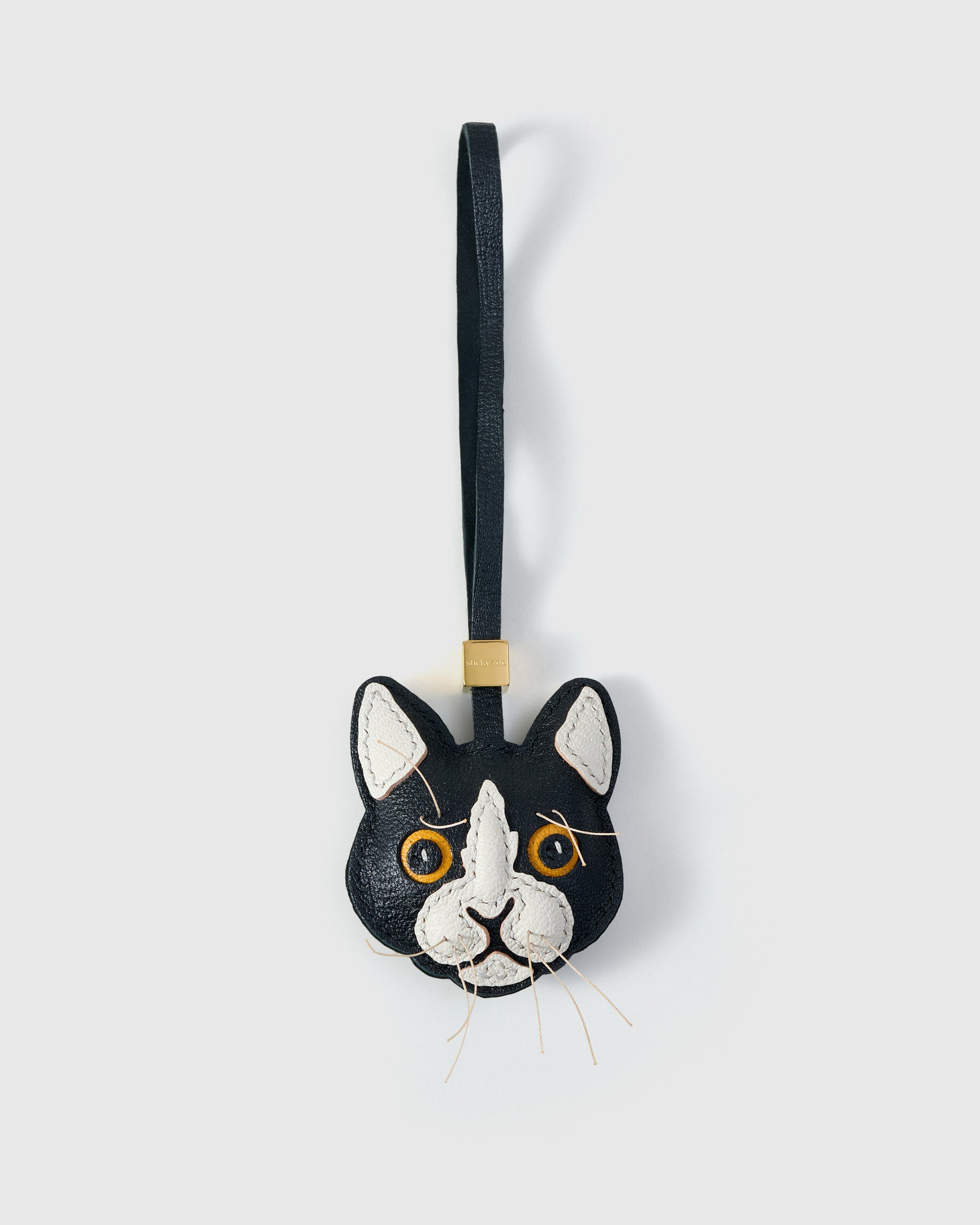 Tuxedo Cat Charm Premium Leather Bag Accessory & Keychain Gift