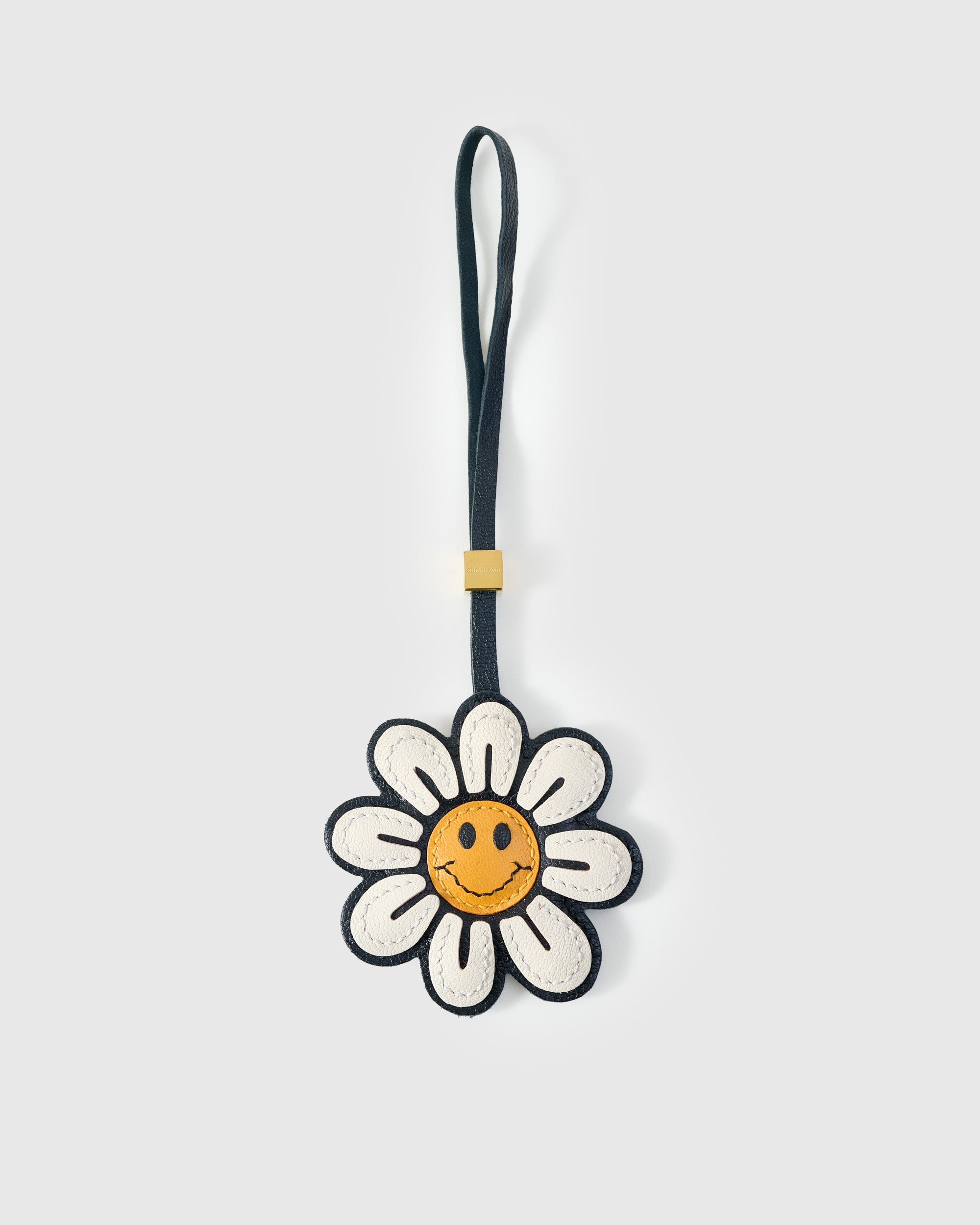 STICKY ZOO® – Smile Flower Leather Bag Charm & Keychain