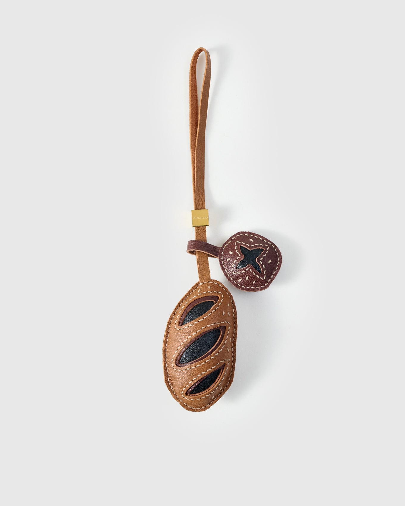 Bread Leather Bag Charm & Keychain – Handmade Gift – STICKYZOO®