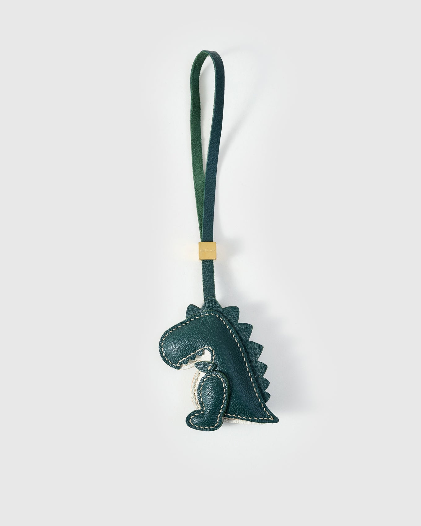 Dinosaur Charm — Green — Hand-Cut French Leather | STICKYZOO