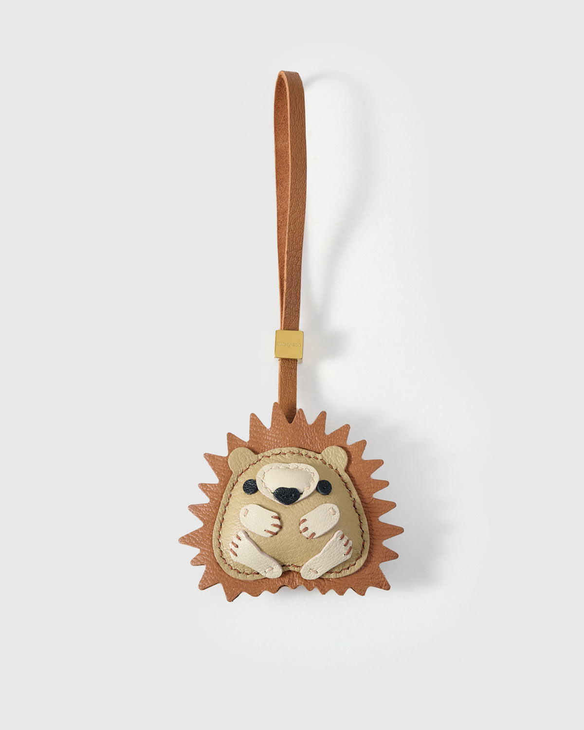 Hedgehog Leather Bag Charm & Keychain – Handmade Gift for Animal