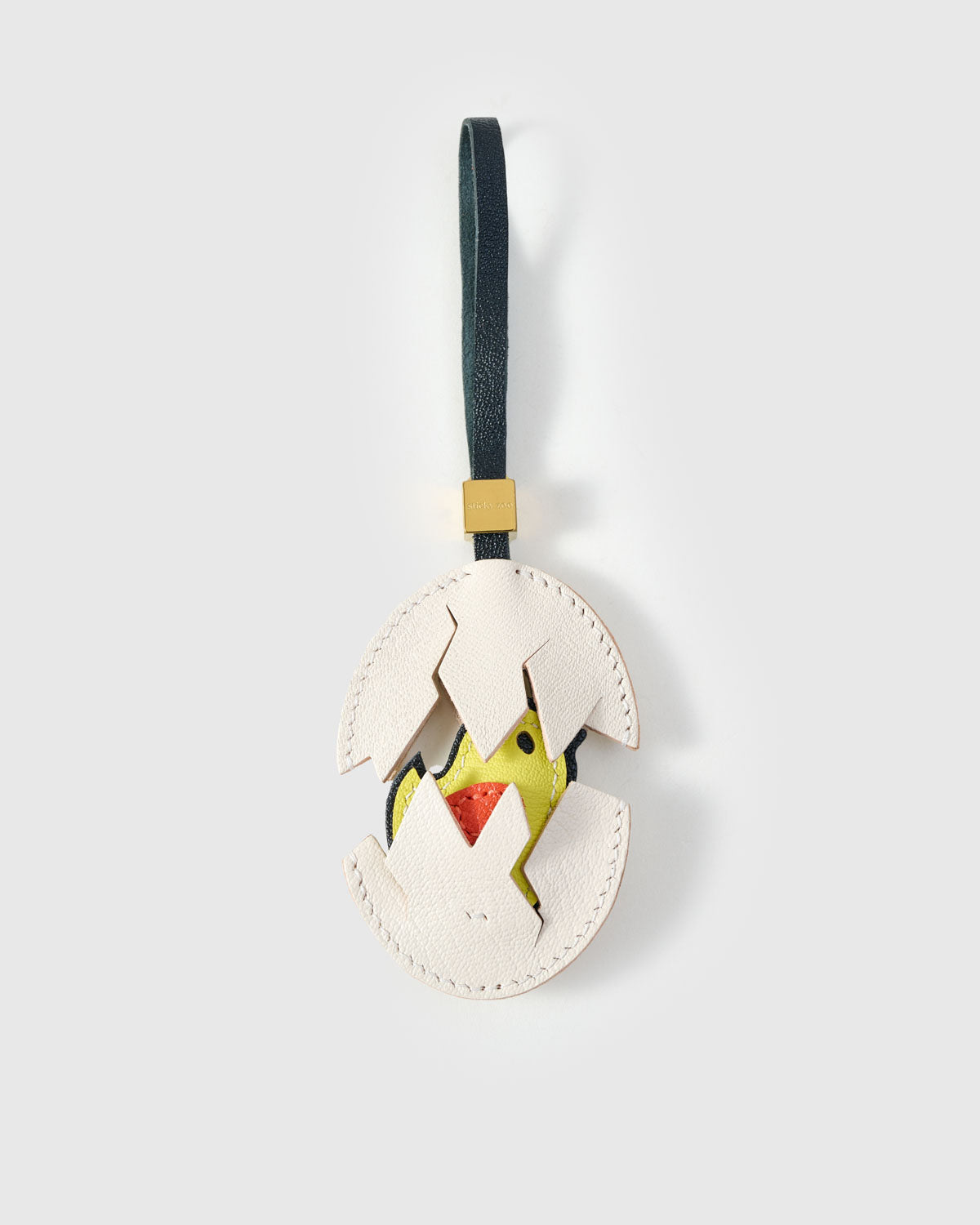 STICKY ZOO® – Chick Leather Bag Charm & Keychain – Handmade in