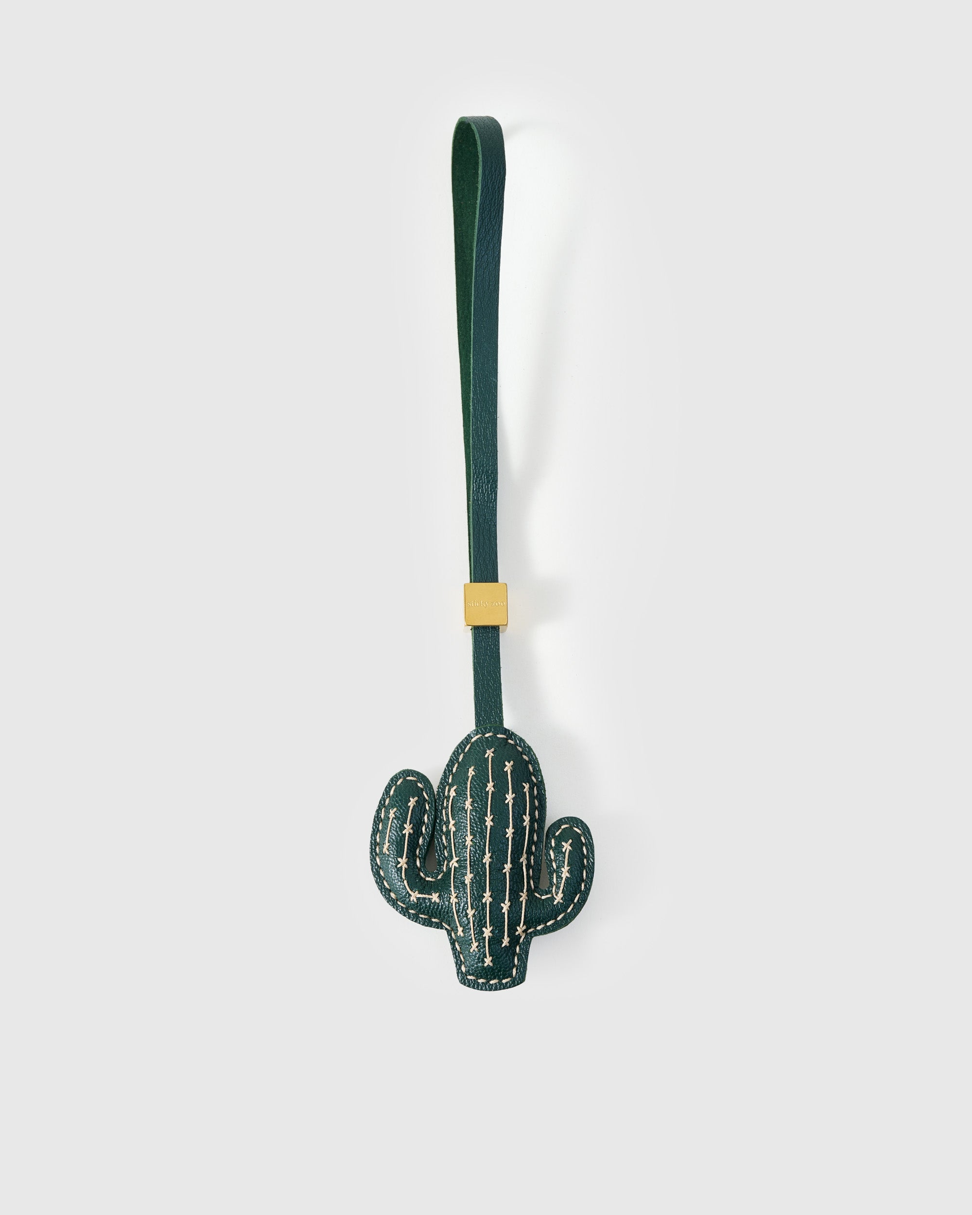 Cactus Charm in Green — Handmade French Leather Saguaro – STICKYZOO®