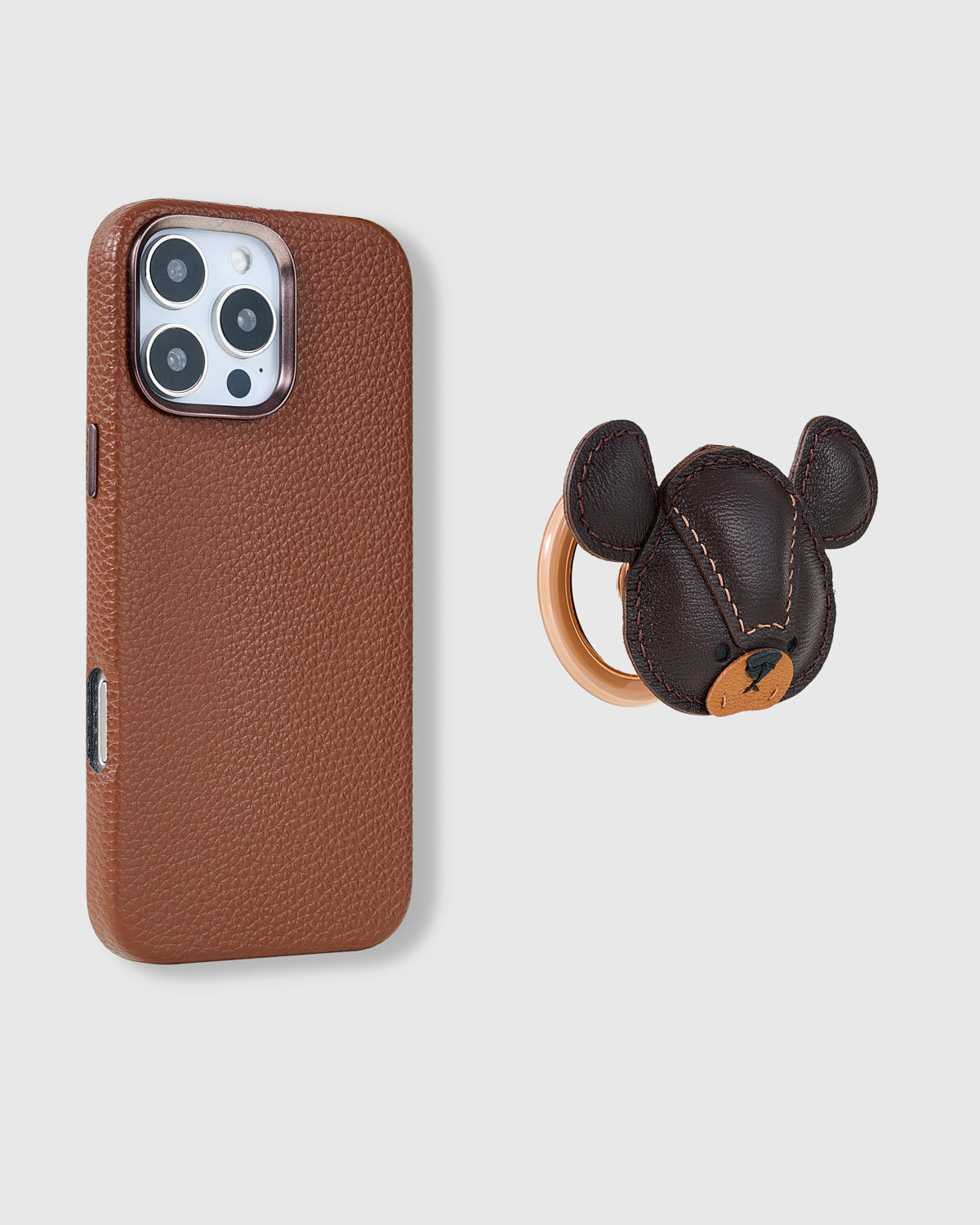 BROWN TEDDY BLOCK CHARM CASE SET