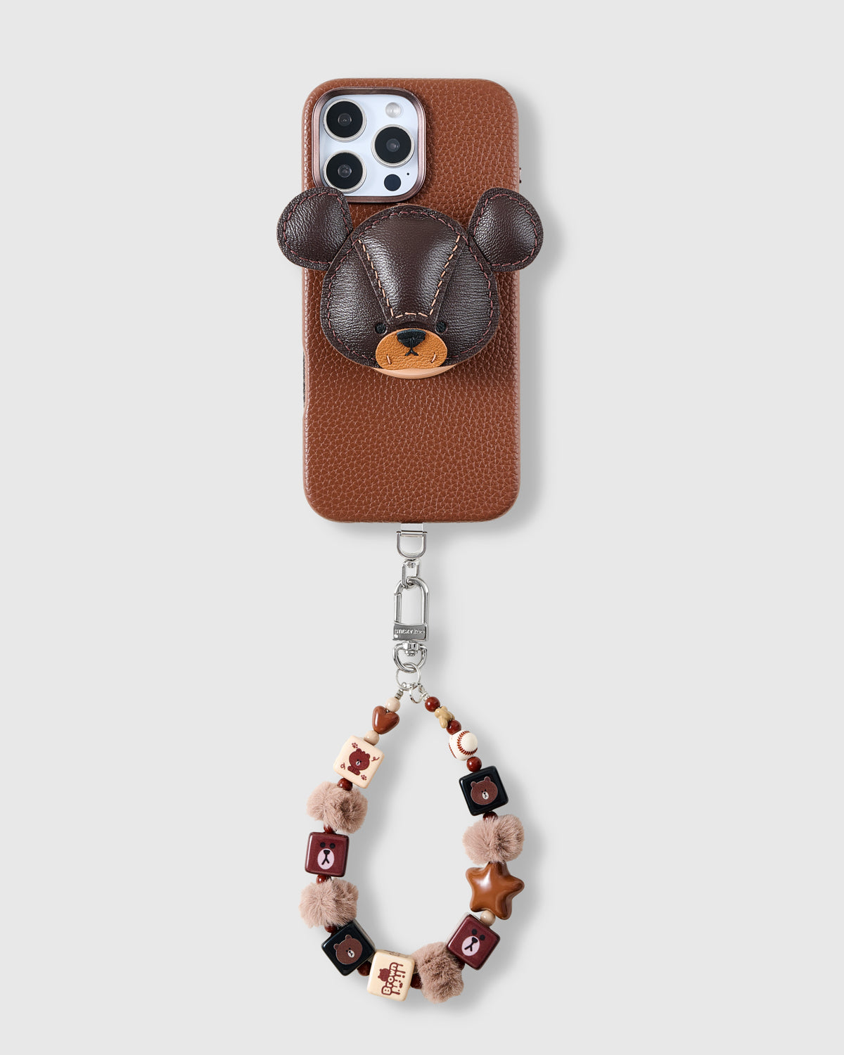 BROWN TEDDY BLOCK CHARM CASE SET
