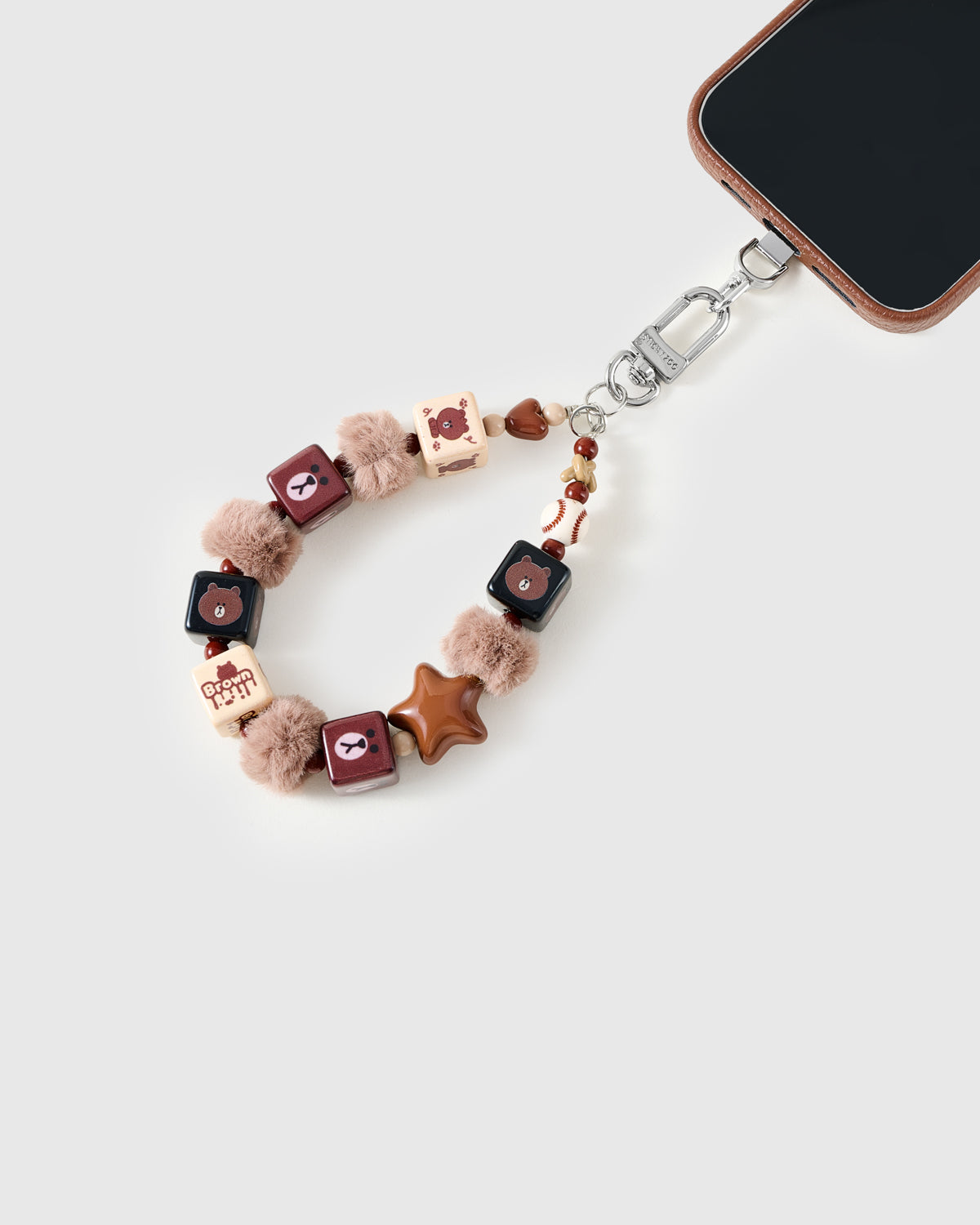 BROWN TEDDY BLOCK CHARM CASE SET