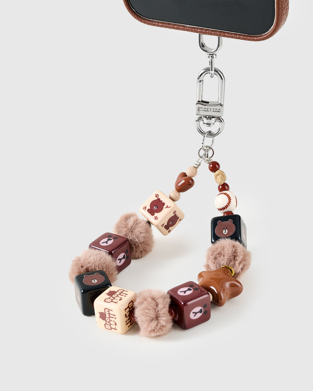 BROWN TEDDY BLOCK CHARM CASE SET