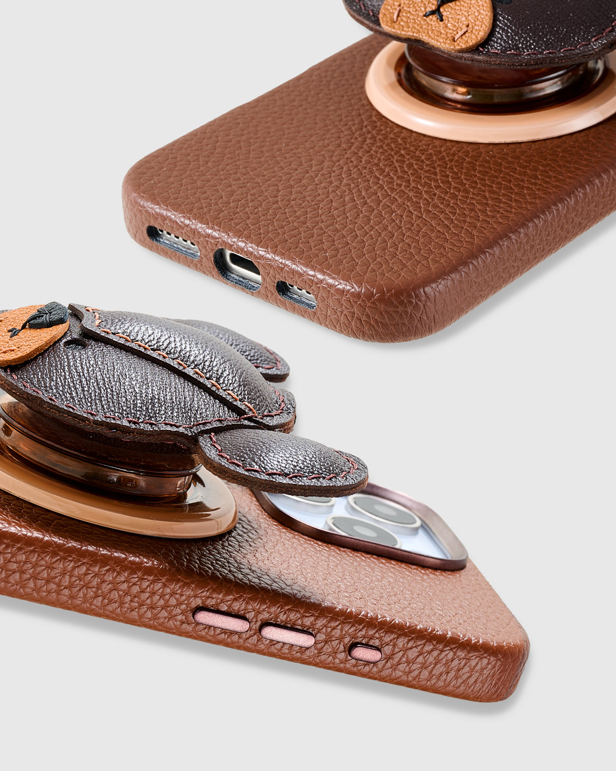 BROWN TEDDY BLOCK CHARM CASE SET