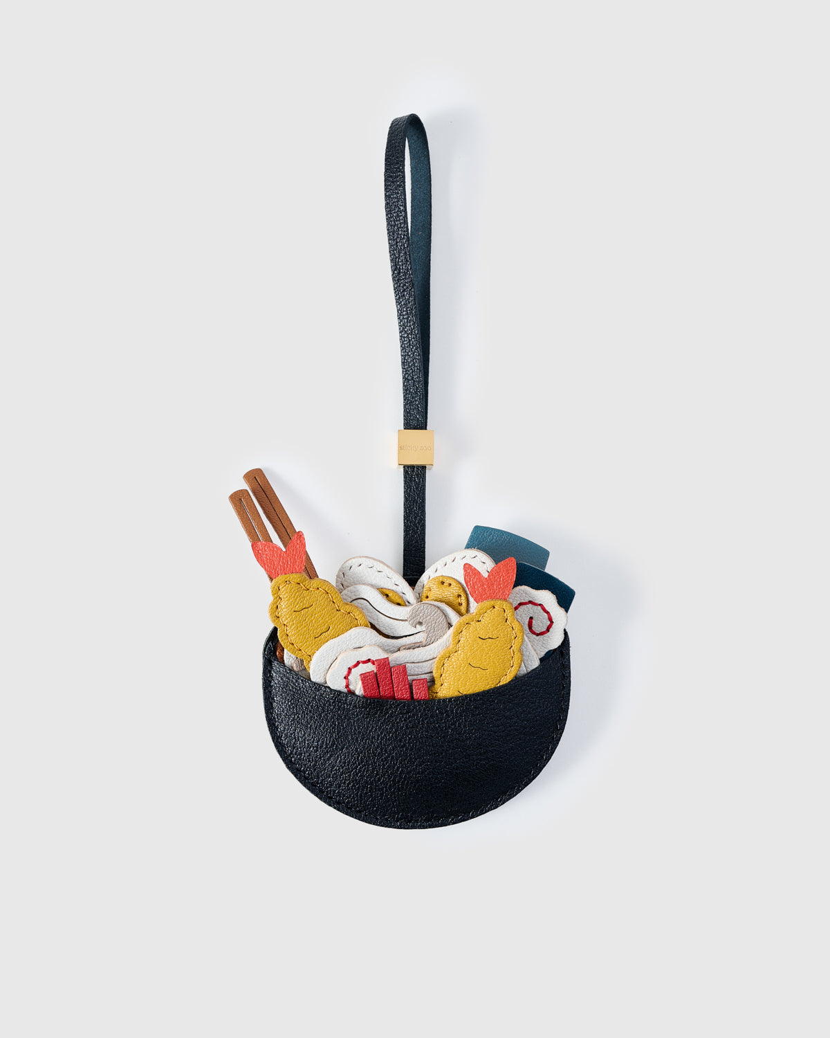 STICKY ZOO® – Ramen Leather Bag Charm & Keychain – Handmade Gift