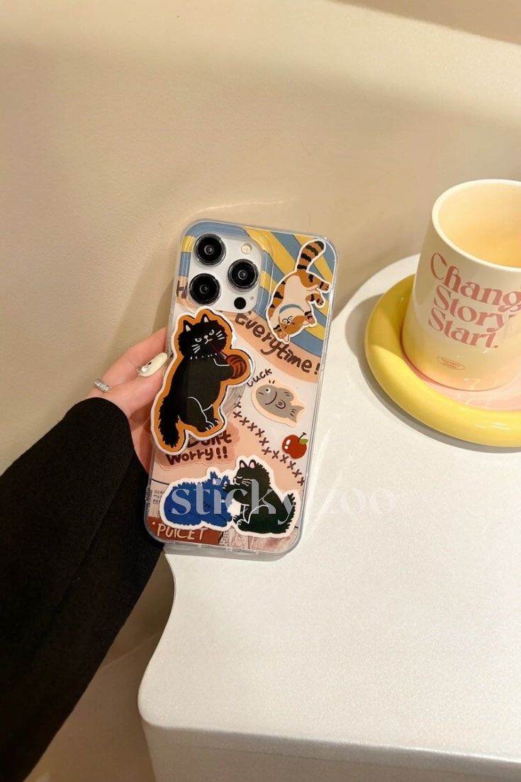 CUTE CAT COLLAGE CASE
