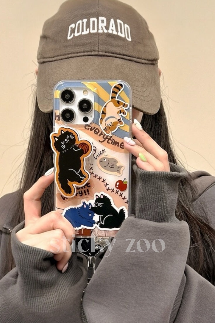 CUTE CAT COLLAGE CASE