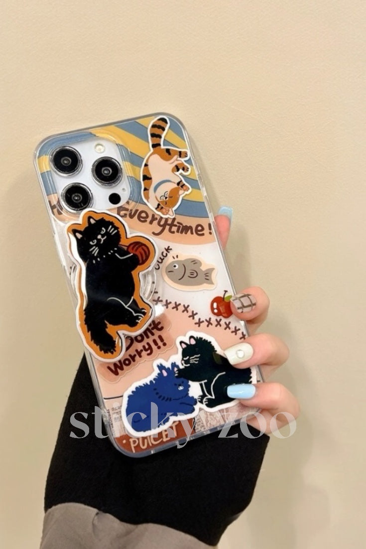 CUTE CAT COLLAGE CASE