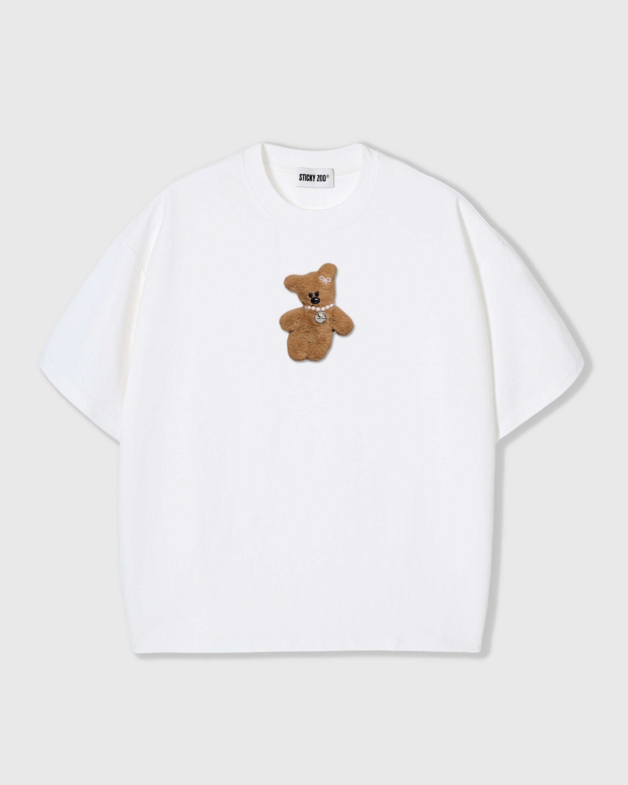 Plush Teddy Bear Oversized T-Shirt · 230gsm Handmade – STICKYZOO®