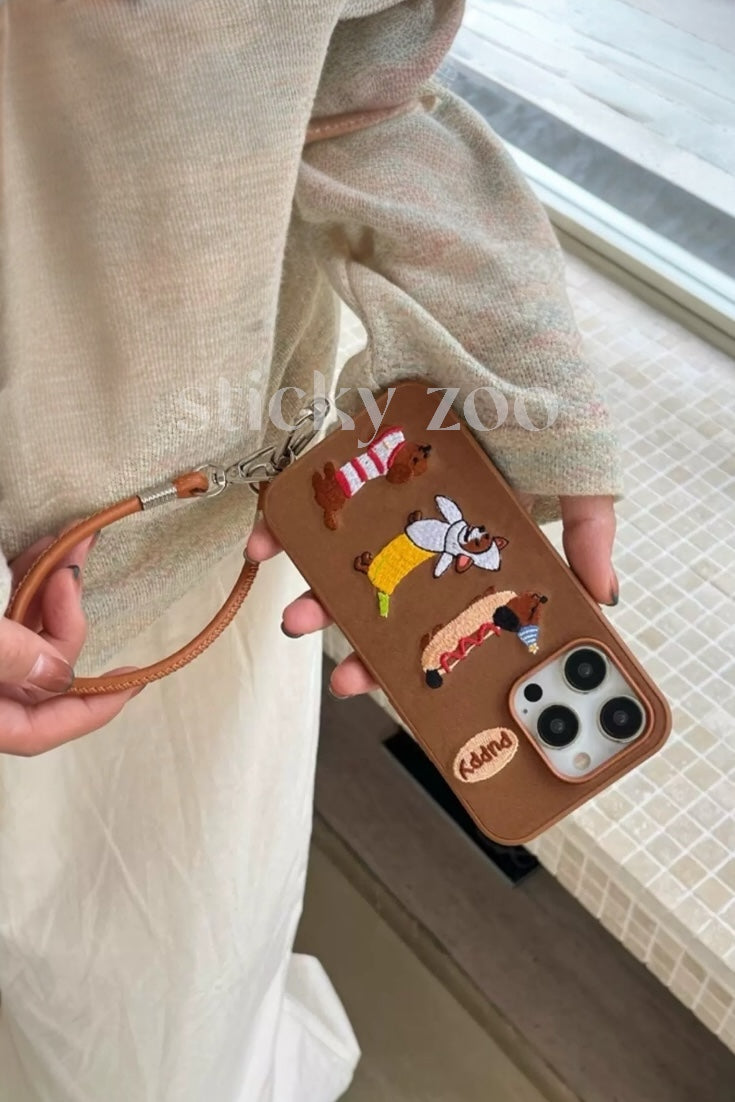 SAUSAGEDOG EMBROIDERED CASE