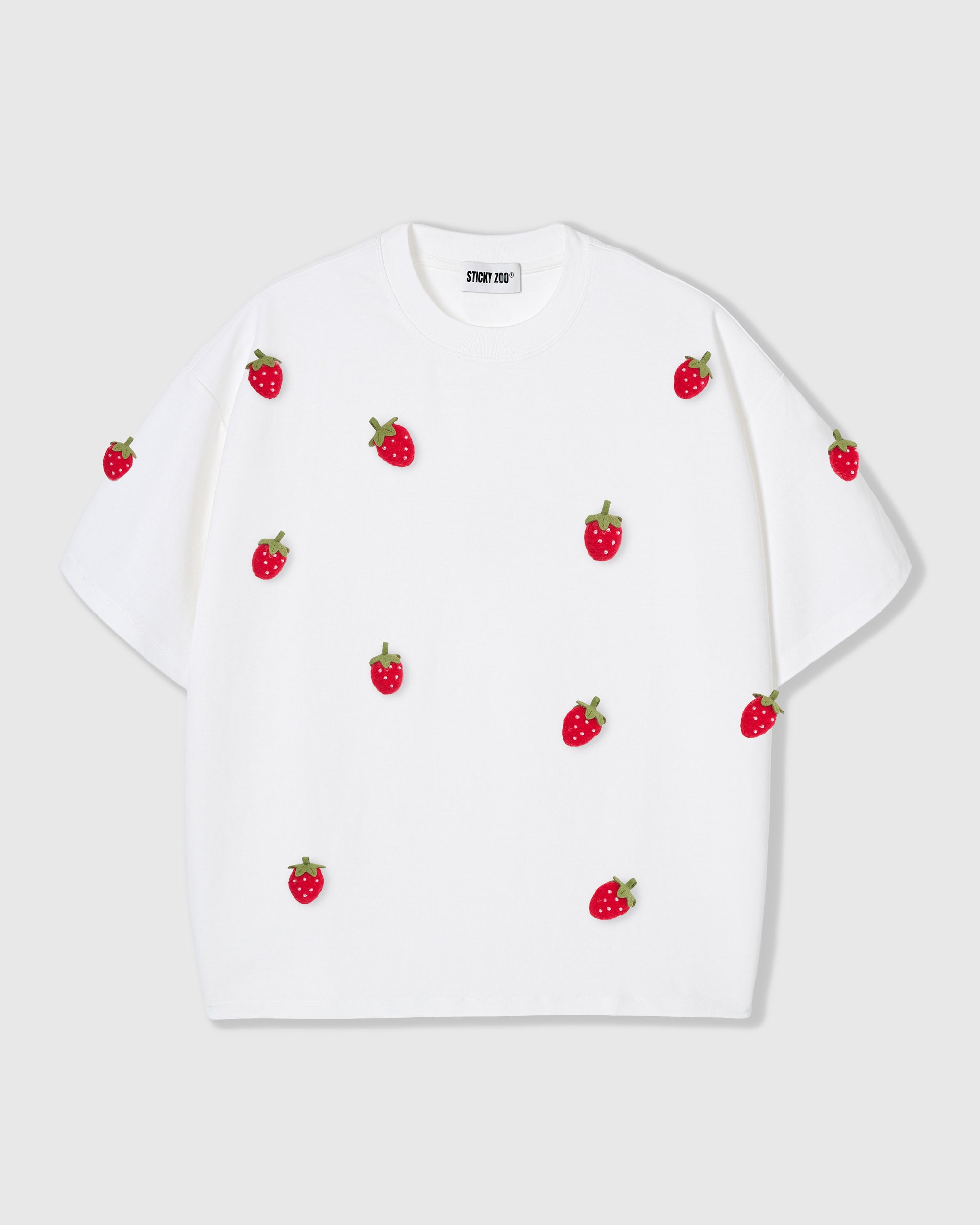 230gsm Strawberry Plush T-Shirt · Handmade, Oversized White