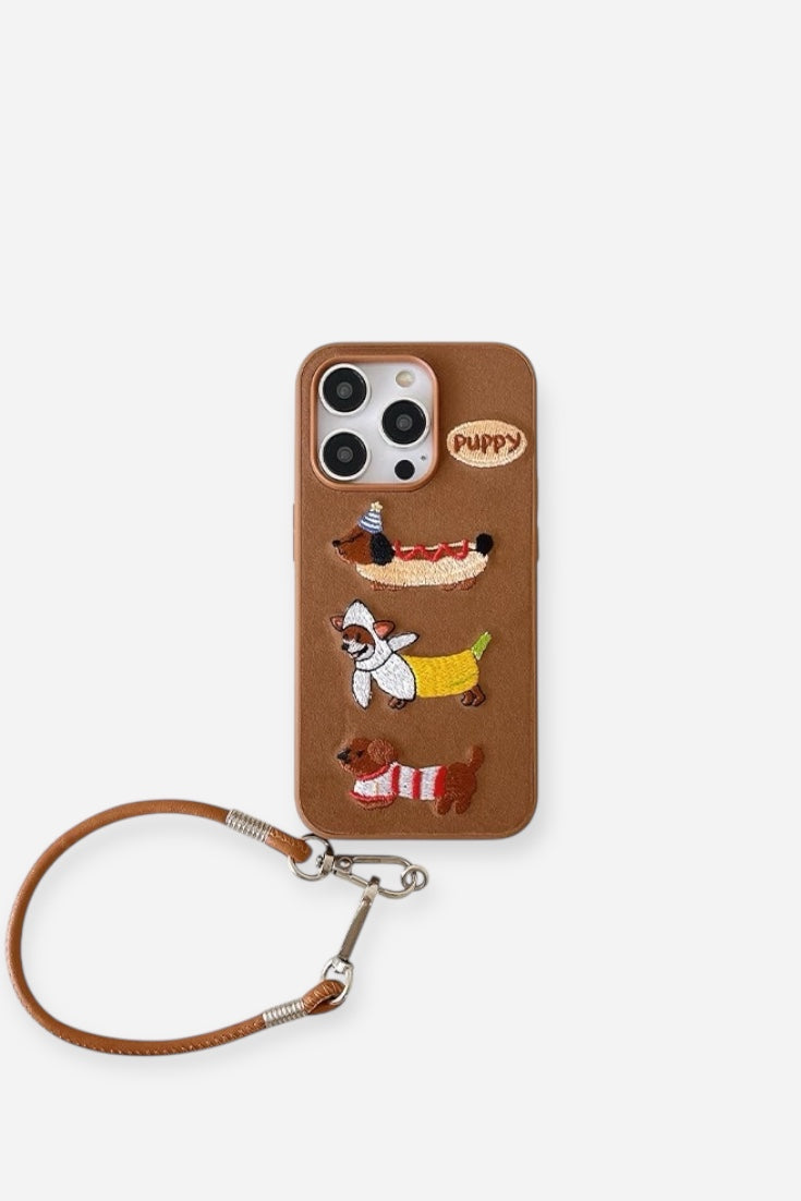 SAUSAGEDOG EMBROIDERED CASE