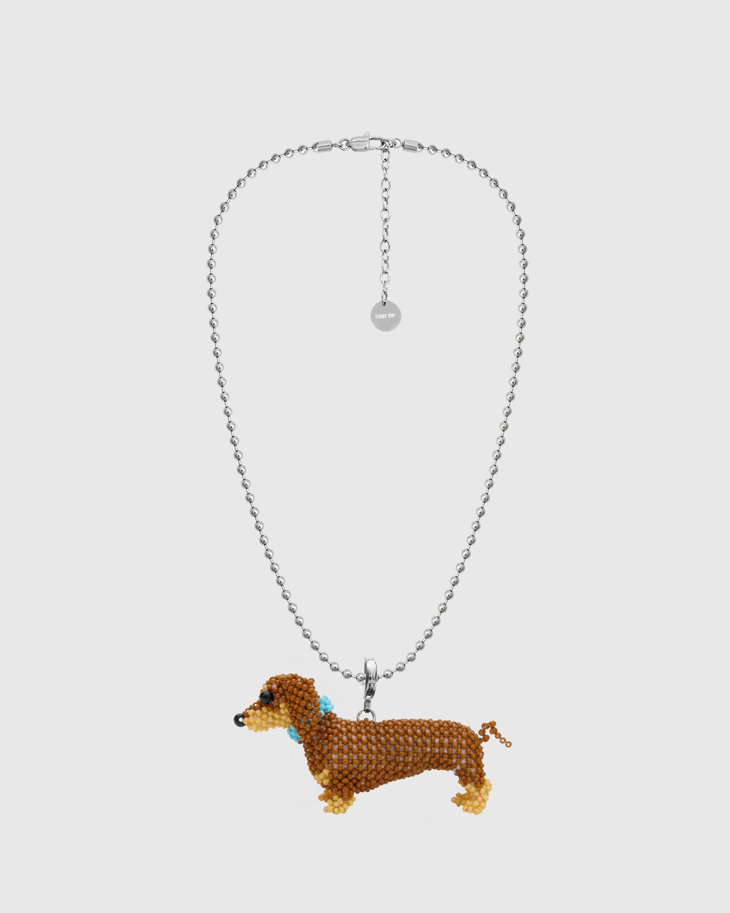 Spotted Dog Beaded Necklace – Stainless Steel Chain – STICKYZOO®