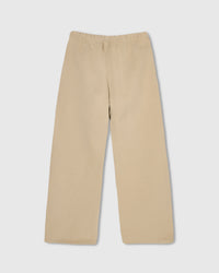 Back view of STICKYZOO beige Teddy Check-Ear Sweatpant showing straight-leg silhouette