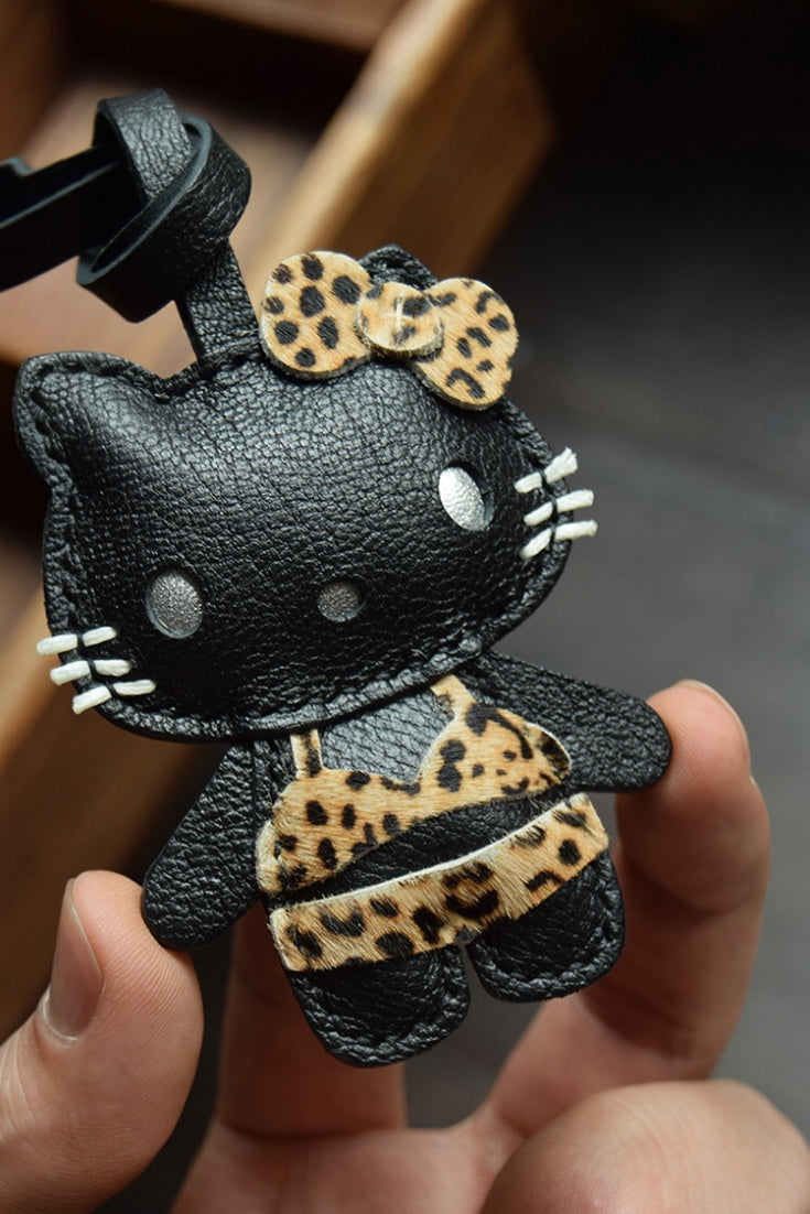 HELLO KITTY LEOPARD BAG CHARM