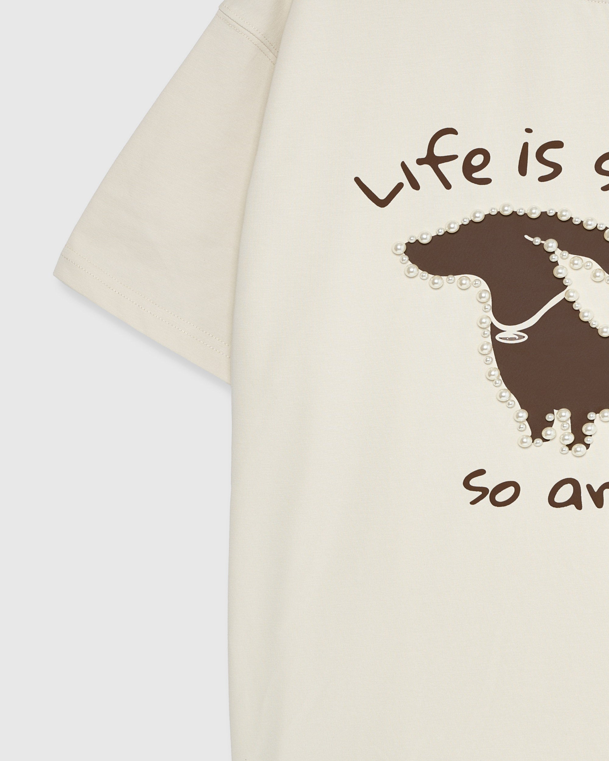 Dachshund Pearl Embellished T-Shirt