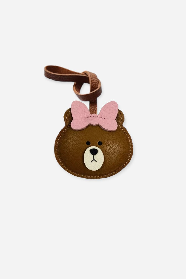 CUDDLY BEAR LEATHER CHARM
