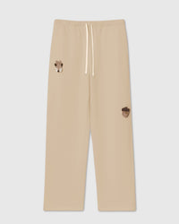 STICKYZOO REINDEER & ACORN SWEATPANT featuring 2 hand-stitched plush reindeer & acorns, designed in Amsterdam