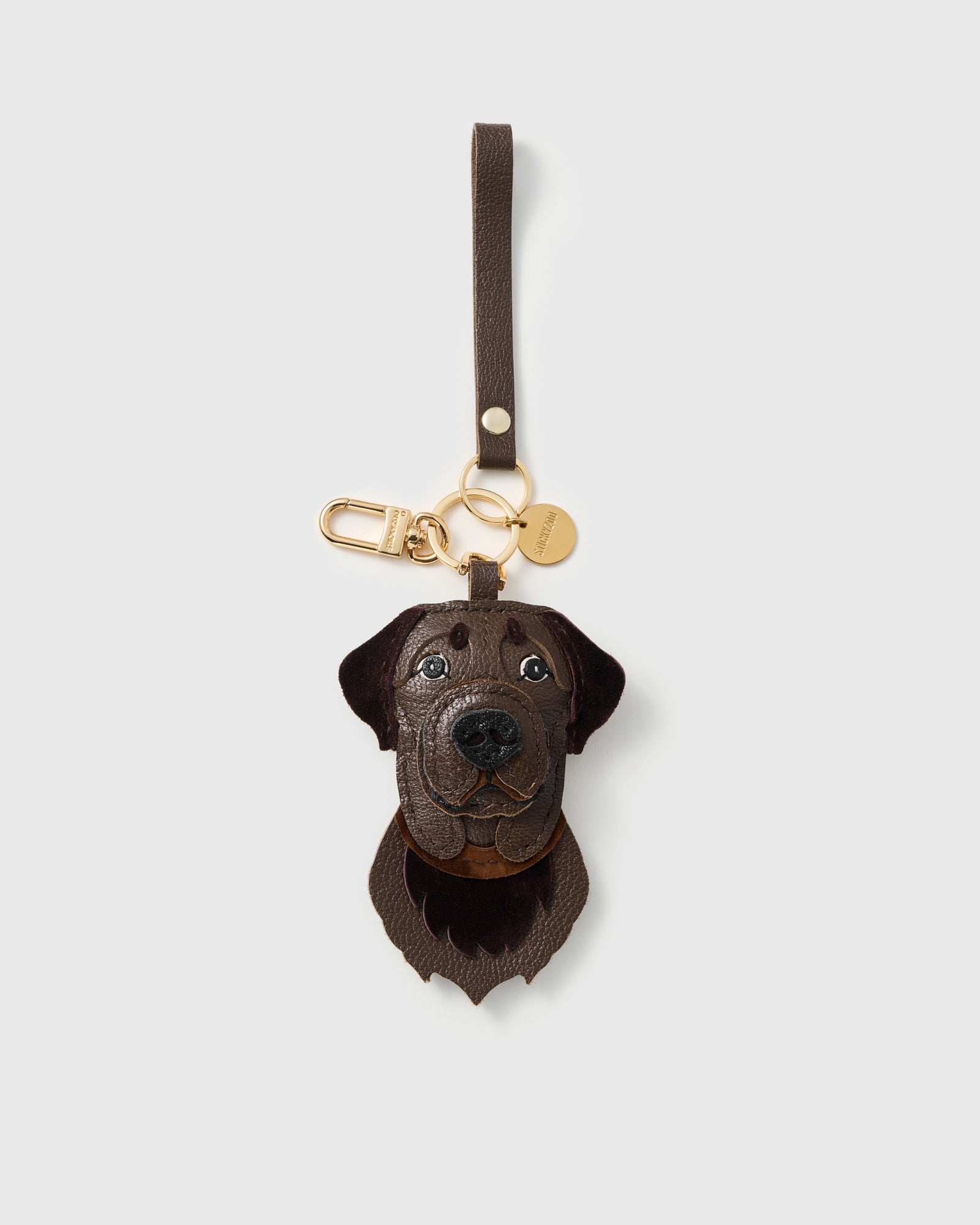 Labrador Retriever Charm — Handmade French Leather + Suede