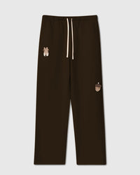 STICKYZOO REINDEER & ACORN SWEATPANT featuring 2 hand-stitched plush reindeer & acorns, designed in Amsterdam