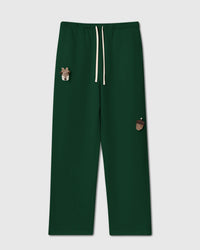 STICKYZOO REINDEER & ACORN SWEATPANT featuring 2 hand-stitched plush reindeer & acorns, designed in Amsterdam