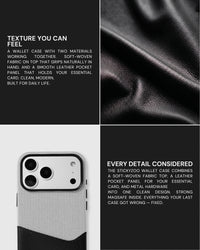 CUSTODIA PORTAFOGLIO PER TELEFONO — GRIGIO NERO