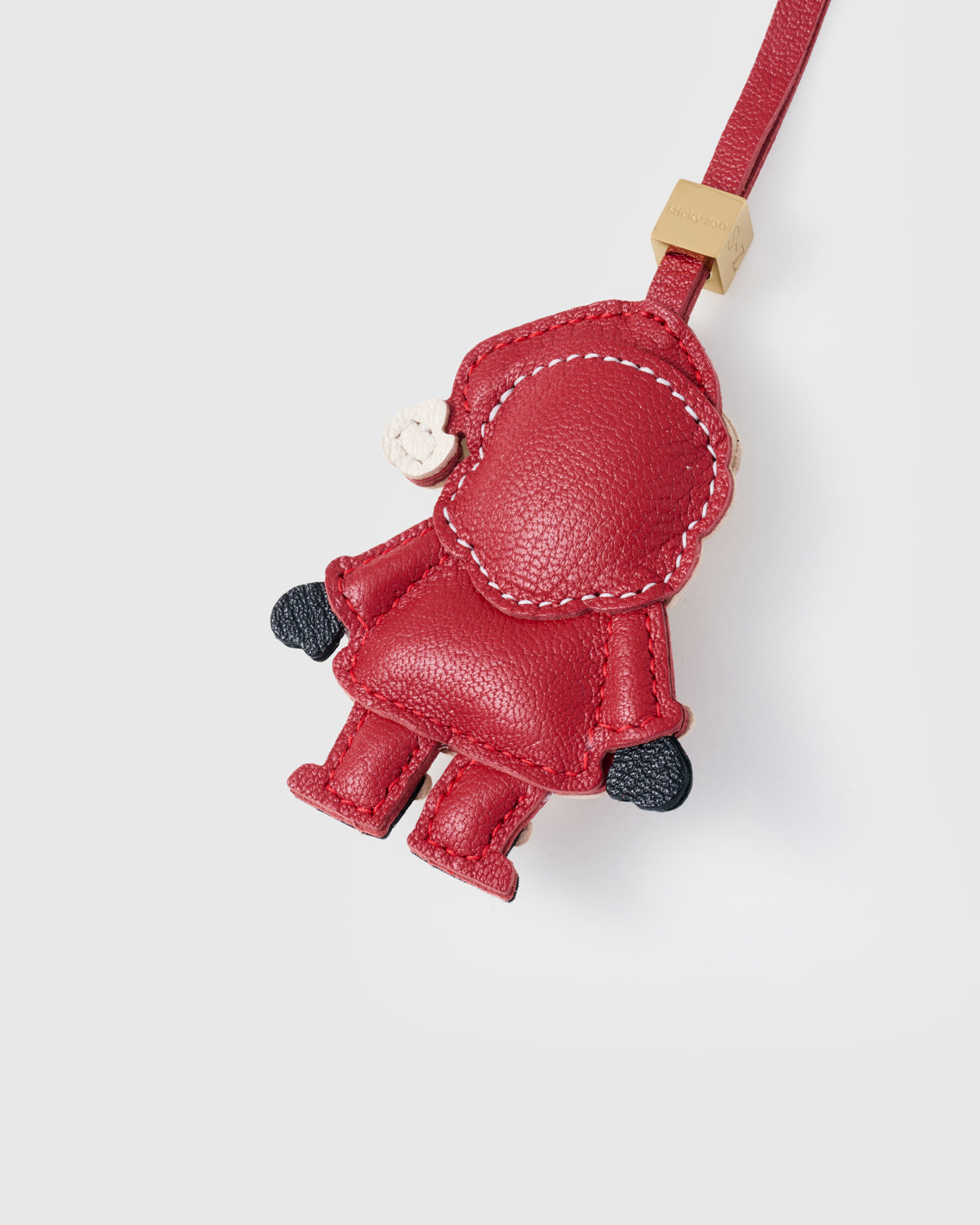 Santa Claus Leather Bag Charm & Keychain – Handmade Christmas Gift