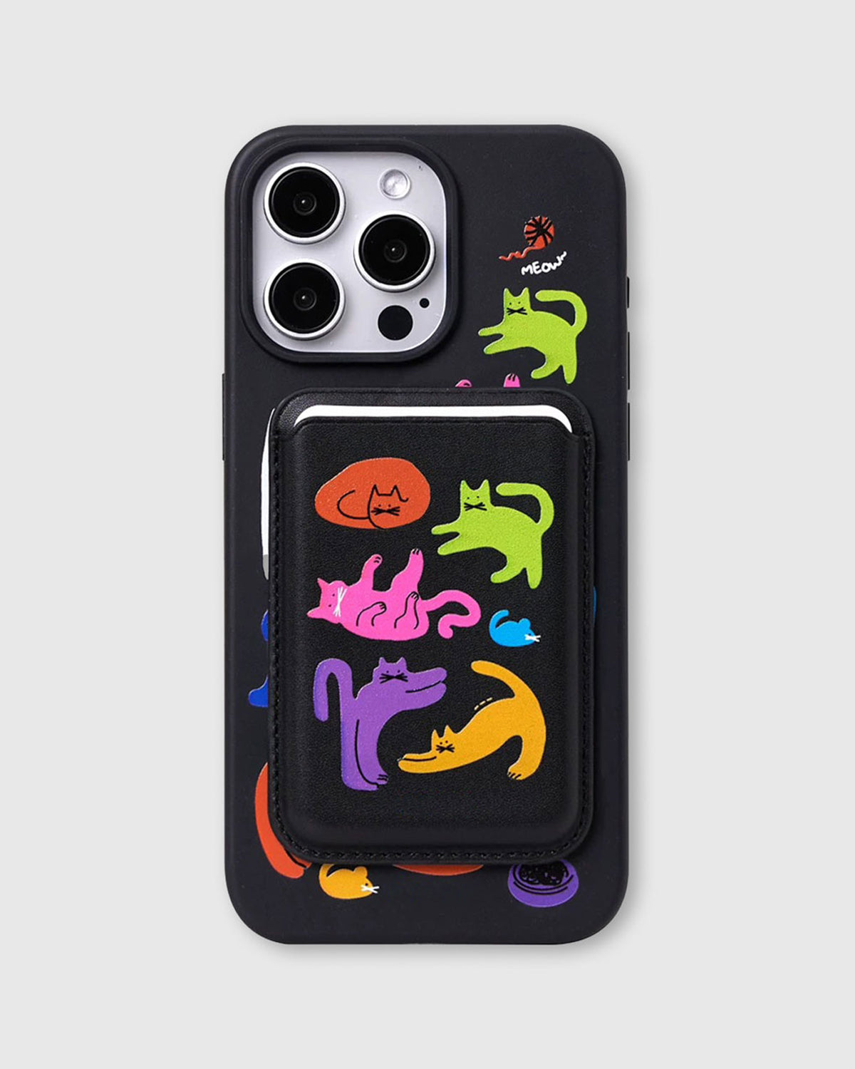 COLORFUL CATS WALLET PHONE CASE