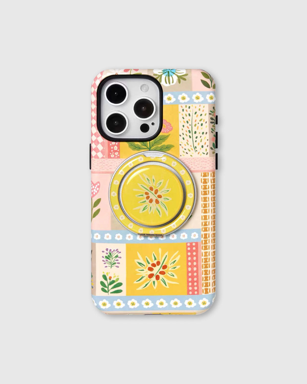 PATCHWORK FLORAL PLATE PHONE CASE