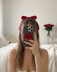 LEOPARD RED BLOOM PHONE CASE