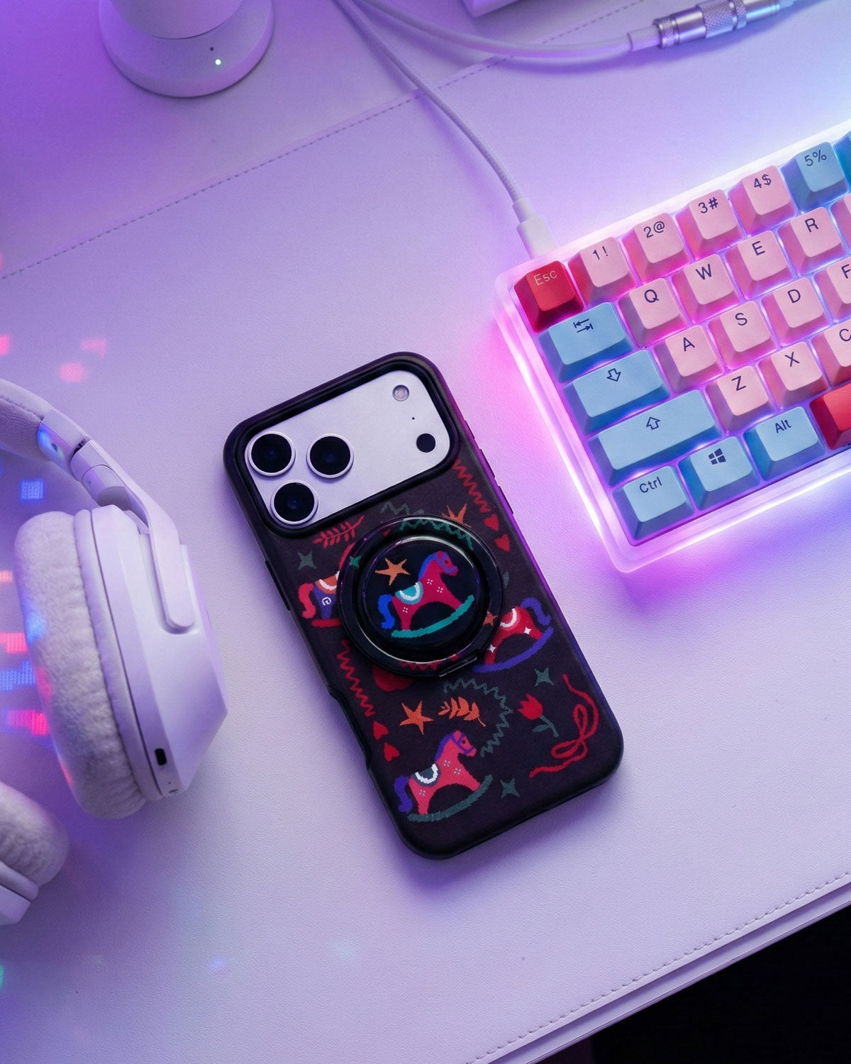 MIDNIGHT ROCKING PONY PHONE CASE