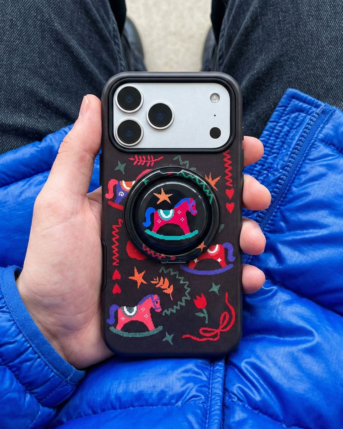 MIDNIGHT ROCKING PONY PHONE CASE