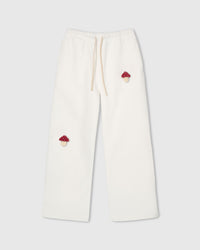 STICKYZOO MUSHROOM SWEATPANT featuring 2 hand-stitched plush mushrooms, designed in Amsterdam