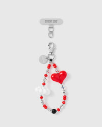RED HEART CLOUD PHONE STRAP