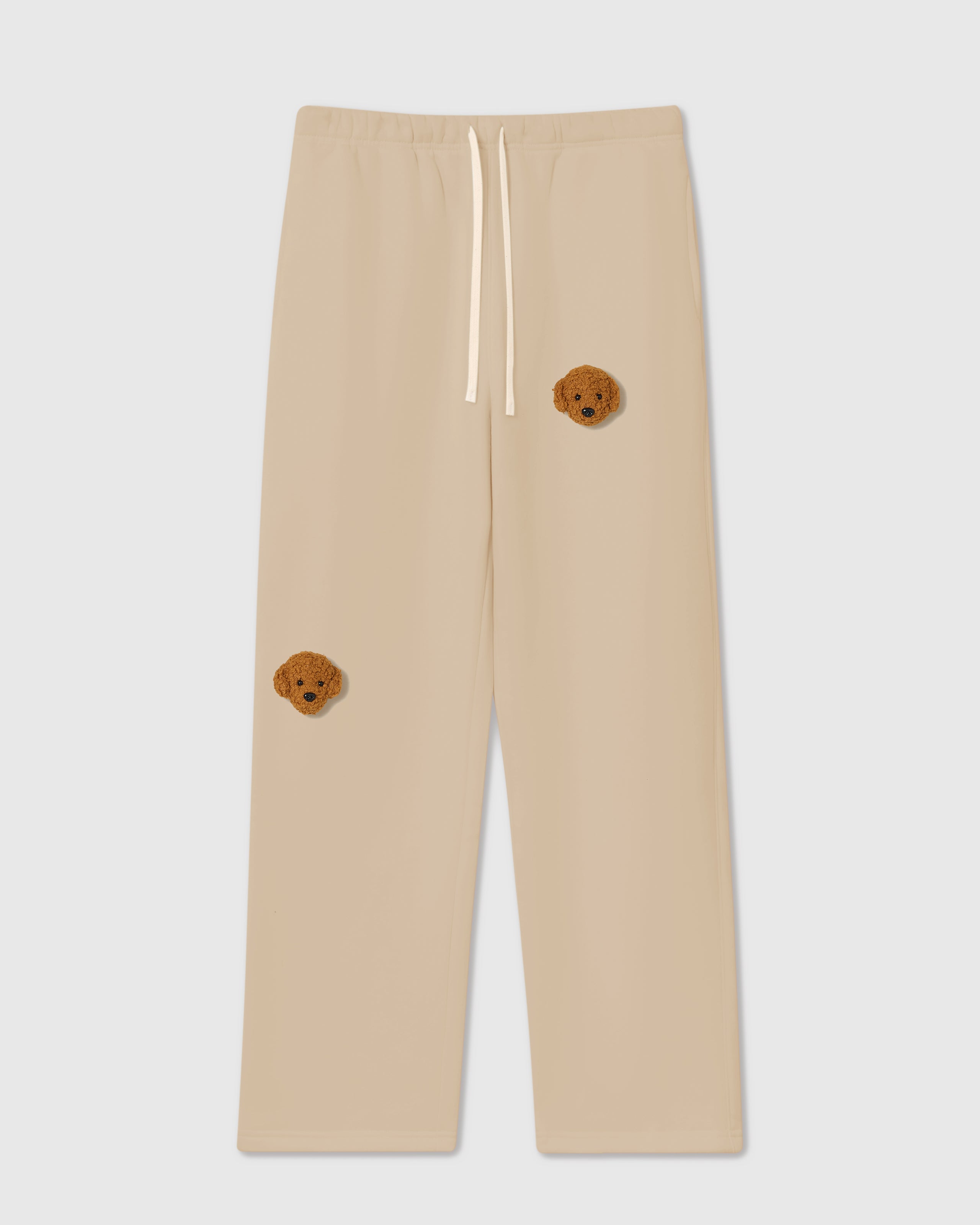 {{2 plush poodles}} STICKYZOO POODLE PARADE SWEATPANT featuring 2 hand-stitched plush poodles, designed in Amsterdam