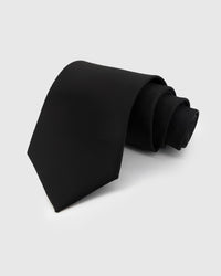 {100% mulberry silk herringbone weave} STICKYZOO ONYX HERRINGBONE TIE in hand-embroidered mulberry silk with herringbone motif, 45° bias-cut Italian method