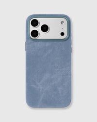 CUSTODIA PER TELEFONO IN DENIM — BLU