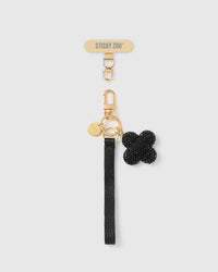 MIDNIGHT CLOVER LEATHER PHONE STRAP